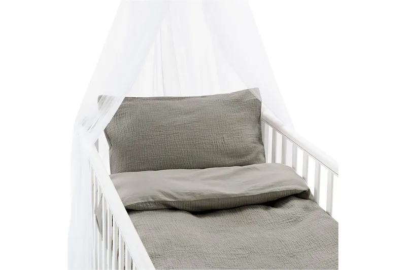 Dynebetræk til tremmeseng 2-Delers Rolling - Grå - Tekstiler - Sengetøj - Sengesæt & dynesæt