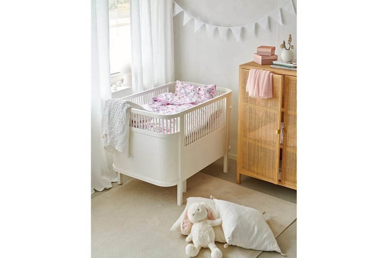 Dynebetræk til tremmeseng 2-dels Enhjørning Rosa - Tekstiler - Sengetøj - Sengesæt & dynesæt