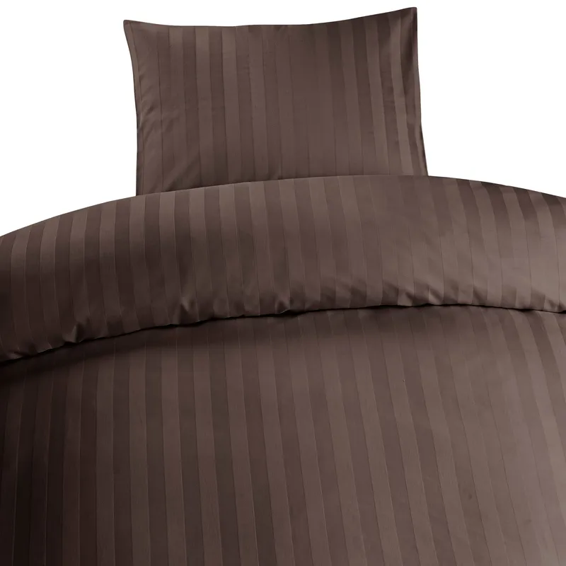 Dynebetrækssæt enkeltseng Borganäs of Sweden 2-delt sæt Satin Brun, Brun