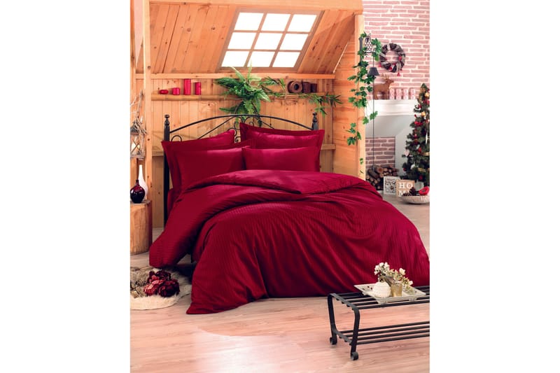 Cotton Box Sengesæt Dobbelt 4-delt Premium Satin, Rød