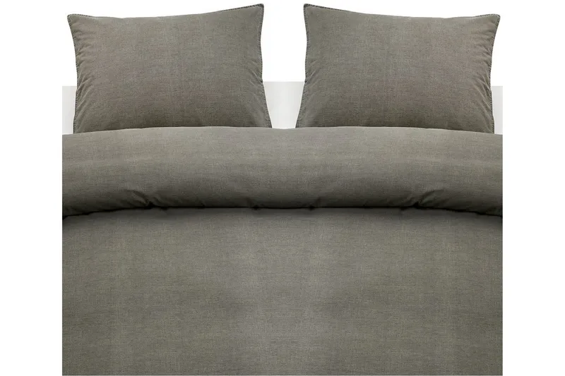 Dynebetræk Dobbelt 3-Del Vasket - Grå - Tekstiler - Sengetøj - Sengesæt & dynesæt - Dynesæt dobbeltseng