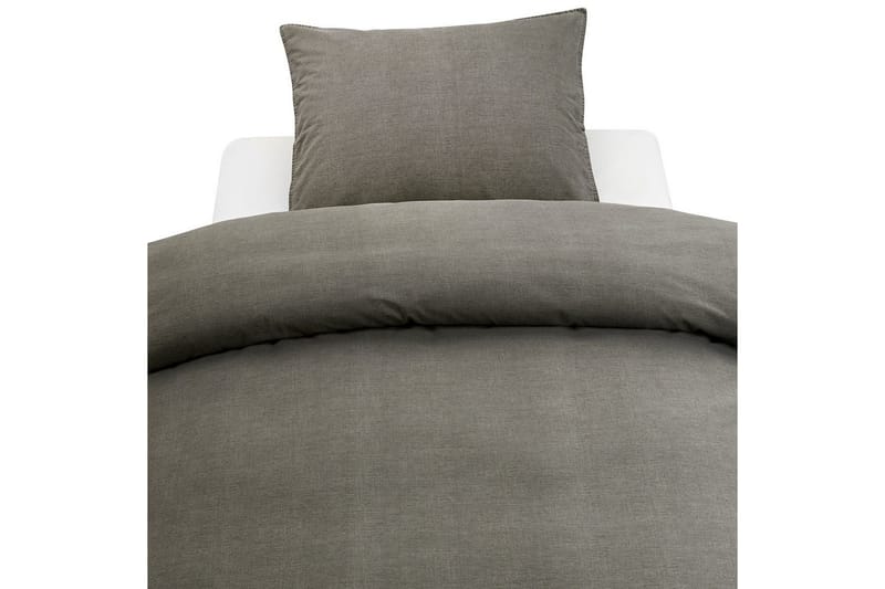 Dynebetræk Dobbelt 3-Del Vasket - Grå - Tekstiler - Sengetøj - Sengesæt & dynesæt - Dynesæt dobbeltseng