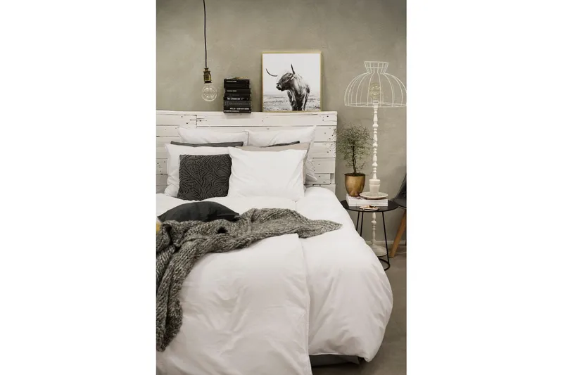 Dynebetræk Dobbelt 3-Del Vasket - Hvid - Tekstiler - Sengetøj - Sengesæt & dynesæt - Dynesæt dobbeltseng