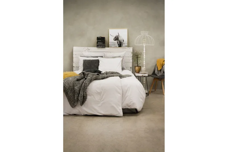 Dynebetræk Dobbelt 3-Del Vasket - Hvid - Tekstiler - Sengetøj - Sengesæt & dynesæt - Dynesæt dobbeltseng