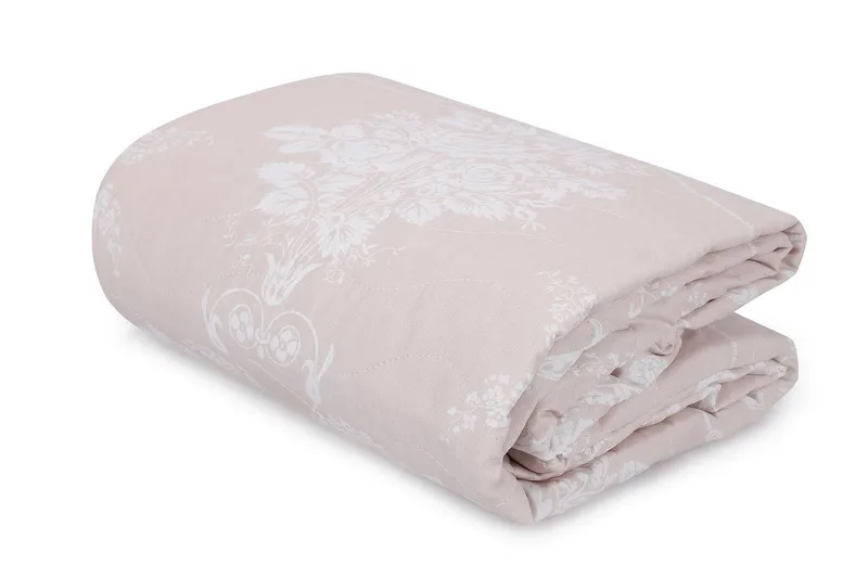 EnLora Home Sengetæppe Dobbelt 200x220+2 Pudebetræk, Beige/Hvid