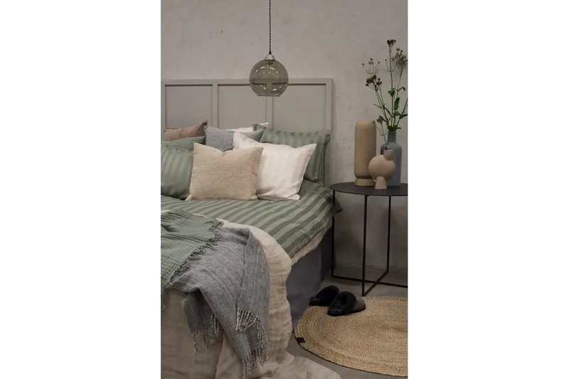 Dynebetræk Dobbelt 3-Dele Satin - Grøn - Tekstiler - Sengetøj - Sengesæt & dynesæt - Dynesæt enkeltseng