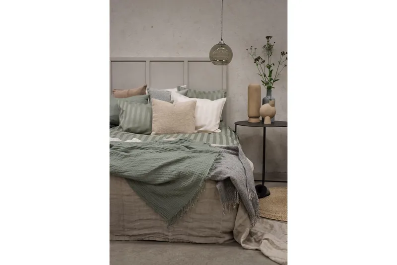 Dynebetræk Dobbelt 3-Dele Satin - Grøn - Tekstiler - Sengetøj - Sengesæt & dynesæt - Dynesæt enkeltseng