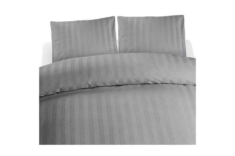 Dynebetræk Dobbelt 3-Dele Satin, Lysegrå