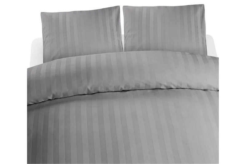 Dynebetræk Dobbelt 3-Dele Satin, Lysegrå