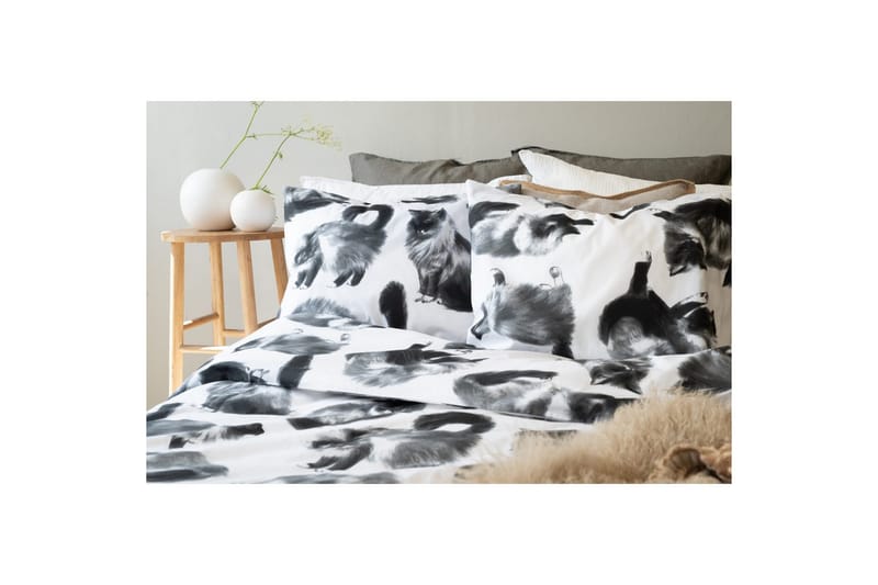 Dynebetræk Enkeltseng 2-Del Julis Grå - Borganäs - Tekstiler - Sengetøj - Sengesæt & dynesæt - Dynesæt enkeltseng