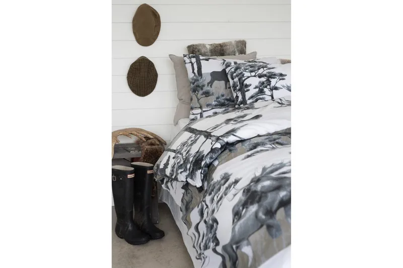 Dynebetræk Enkeltseng 2-Dele Elg Grå - Sæt med 2 Dele - Tekstiler - Sengetøj - Sengesæt & dynesæt - Dynesæt enkeltseng