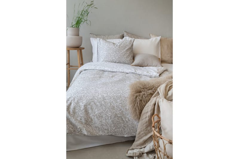 Dynebetræk Enkeltseng 2-Dele Garden - Greige - Tekstiler - Sengetøj - Sengesæt & dynesæt - Dynesæt enkeltseng