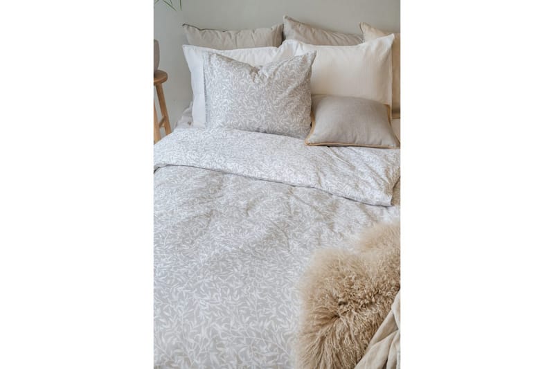 Dynebetræk Enkeltseng 2-Dele Garden - Greige - Tekstiler - Sengetøj - Sengesæt & dynesæt - Dynesæt enkeltseng