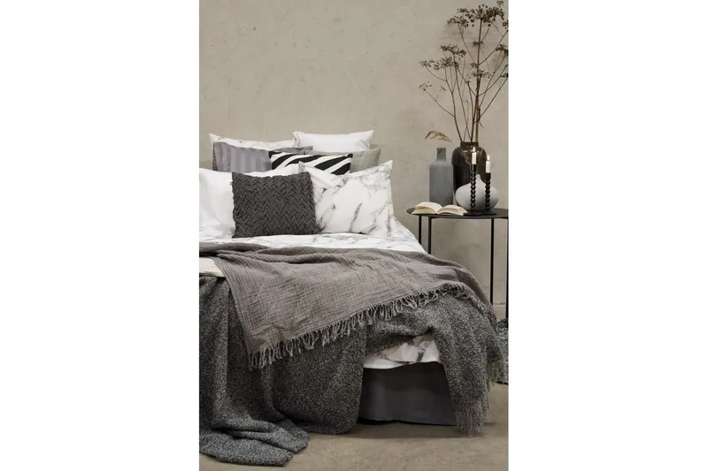 Dynebetræk Enkeltseng 2-Dele Marmor Hvid - Marmor - Tekstiler - Sengetøj - Sengesæt & dynesæt - Dynesæt enkeltseng