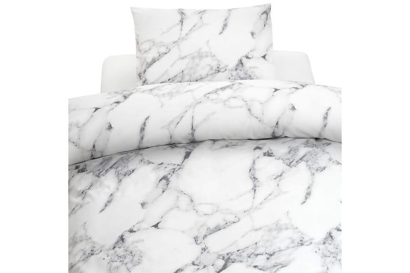 Dynebetræk Enkeltseng 2-Dele Marmor Hvid, Marmor