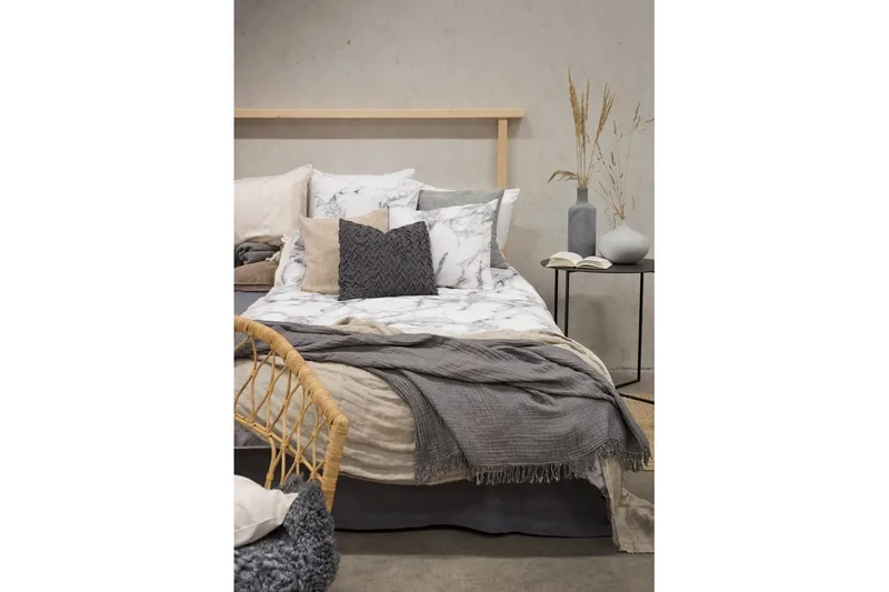Dynebetræk Enkeltseng 2-Dele Marmor Hvid - Marmor - Tekstiler - Sengetøj - Sengesæt & dynesæt - Dynesæt enkeltseng