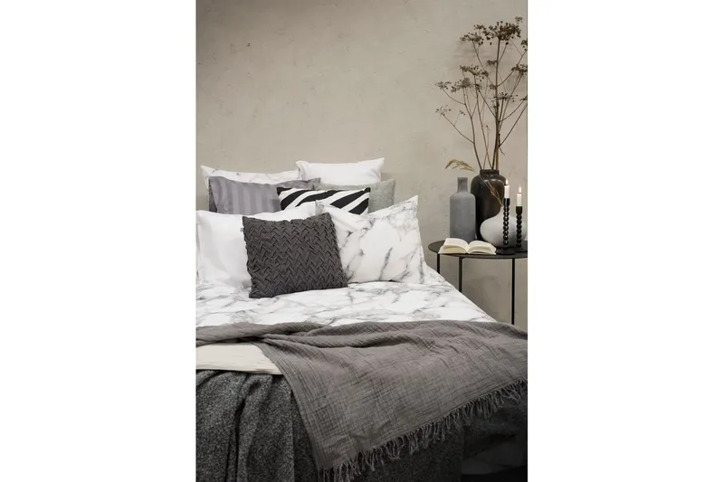 Dynebetræk Enkeltseng 2-Dele Marmor Hvid - Marmor - Tekstiler - Sengetøj - Sengesæt & dynesæt - Dynesæt enkeltseng
