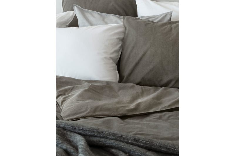 Dynebetræk Enkeltseng 2-Dele Vasket - Grå - Tekstiler - Sengetøj - Sengesæt & dynesæt - Dynesæt enkeltseng