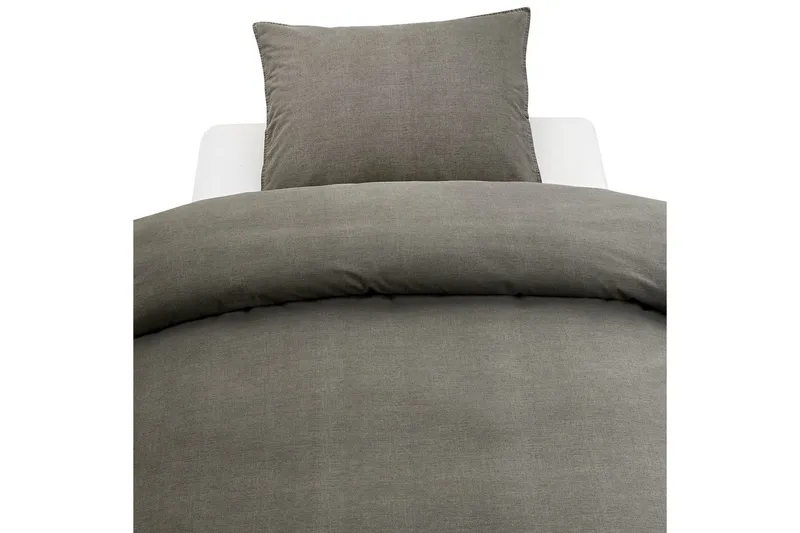 Dynebetræk Enkeltseng 2-Dele Vasket, Grå
