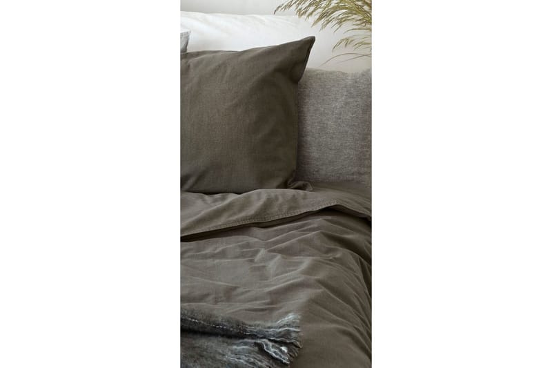 Dynebetræk Enkeltseng 2-Dele Vasket - Grå - Tekstiler - Sengetøj - Sengesæt & dynesæt - Dynesæt enkeltseng