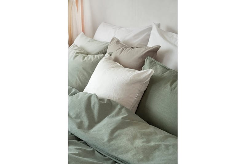 Dynebetræk Enkeltseng 2-Dele Vasket - Grøn - Tekstiler - Sengetøj - Sengesæt & dynesæt - Dynesæt enkeltseng