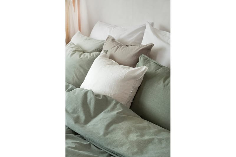 Dynebetræk Enkeltseng 2-Dele Vasket - Grøn - Tekstiler - Sengetøj - Sengesæt & dynesæt - Dynesæt enkeltseng