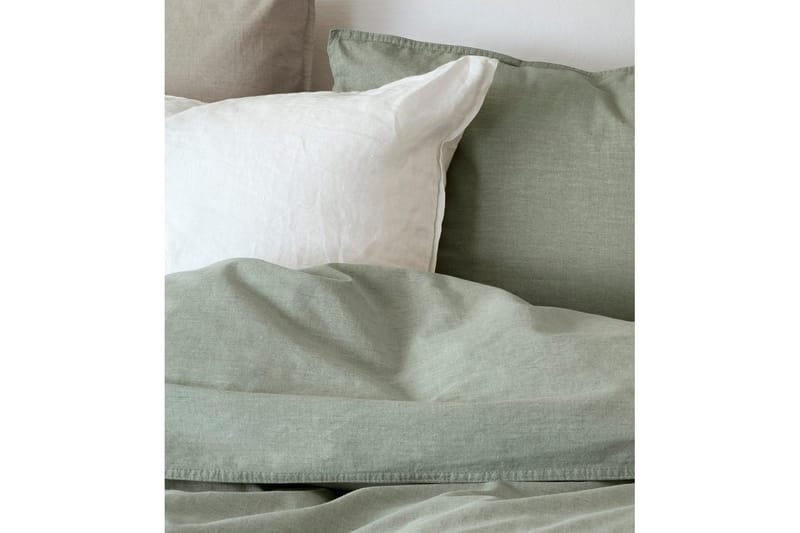 Dynebetræk Enkeltseng 2-Dele Vasket - Grøn - Tekstiler - Sengetøj - Sengesæt & dynesæt - Dynesæt enkeltseng