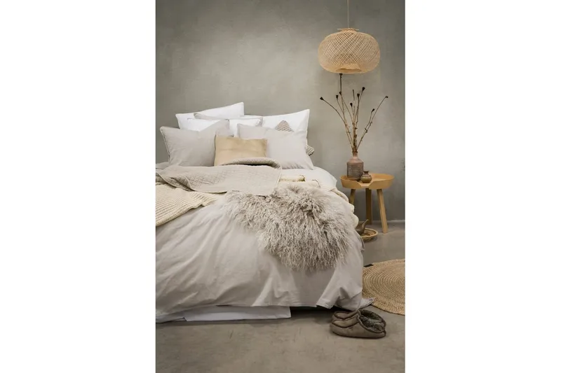 Dynebetræk Enkeltseng 2-Dele Vasket - Greige - Tekstiler - Sengetøj - Sengesæt & dynesæt - Dynesæt enkeltseng