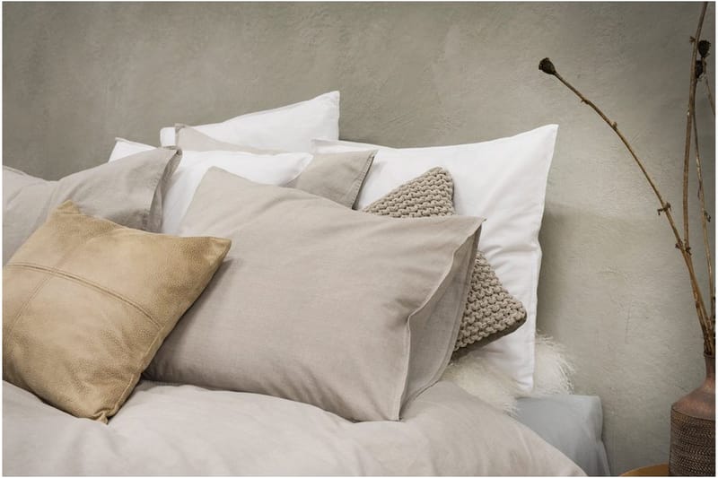 Dynebetræk Enkeltseng 2-Dele Vasket - Greige - Tekstiler - Sengetøj - Sengesæt & dynesæt - Dynesæt enkeltseng