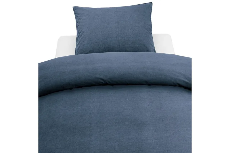 Dynebetræk Enkeltseng 2-Dele Vasket, Marineblå
