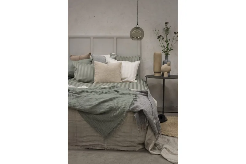 Dynebetræk Enkeltseng 2-Delers Satin - Grøn - Tekstiler - Sengetøj - Sengesæt & dynesæt - Dynesæt enkeltseng