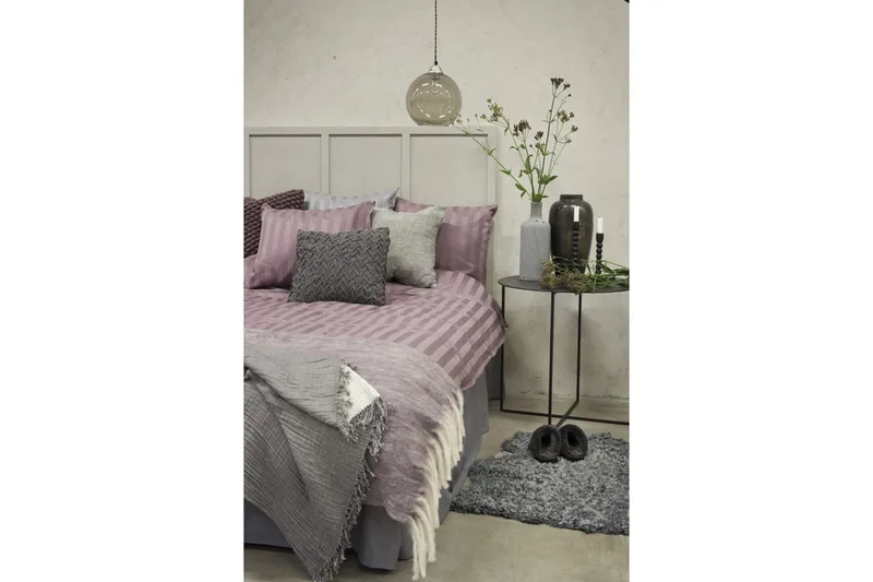 Dynebetræk Enkeltseng 2-Delers Satin - Lilla - Tekstiler - Sengetøj - Sengesæt & dynesæt - Dynesæt enkeltseng