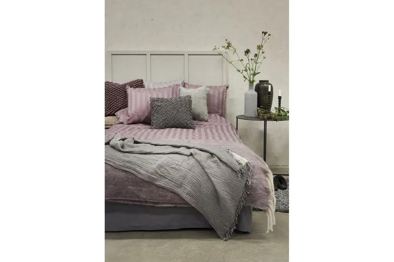 Dynebetræk Enkeltseng 2-Delers Satin - Lilla - Tekstiler - Sengetøj - Sengesæt & dynesæt - Dynesæt enkeltseng