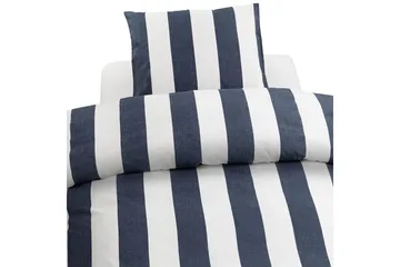 Dynebetræk Enkeltseng 2-delt Block stripe - Marineblå - Tekstiler - Sengetøj - Sengesæt & dynesæt - Dynesæt enkeltseng