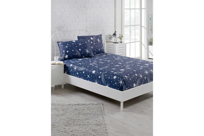 EnLora Home Lagen Dobbelt 160x200 cm+Pudebetræk, Mørkeblå