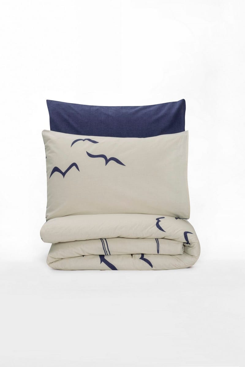 Kessan sengesæt 240x220 cm, Mørkeblå Hvid