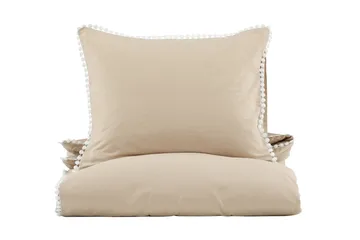 Livia Sengesæt 2-Delt 150x200/50x60 cm - Beige/Hvit - Tekstiler - Sengetøj - Sengesæt & dynesæt - Dynesæt enkeltseng