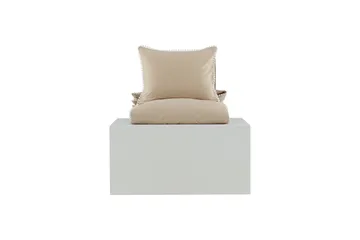 Livia Sengesæt 2-Delt 150x200/50x60 cm - Beige/Hvit - Tekstiler - Sengetøj - Sengesæt & dynesæt - Dynesæt enkeltseng