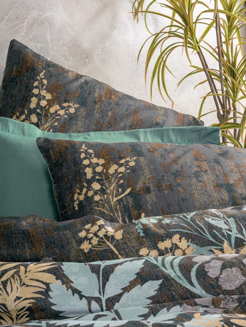 Lyronis sengesæt 240x220 cm - Mint Antracit Brun - Tekstiler - Sengetøj - Sengesæt & dynesæt