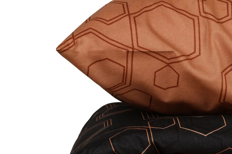 Marteby sengesæt 140x200 cm - Kobber Sort - Tekstiler - Sengetøj - Sengesæt & dynesæt