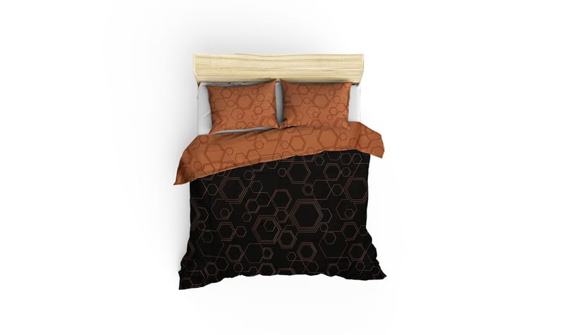 Marteby sengesæt 240x220 cm - Daggry Kobber Sort - Tekstiler - Sengetøj - Sengesæt & dynesæt