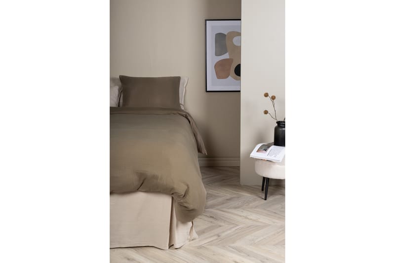 Mila Sengesæt 2-Delt 150x200/50x60 cm - Brun - Tekstiler - Sengetøj - Sengesæt & dynesæt - Dynesæt dobbeltseng