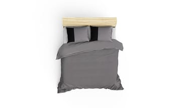 Nelam sengesæt 240x220 cm - Grå Sort - Tekstiler - Sengetøj - Sengesæt & dynesæt