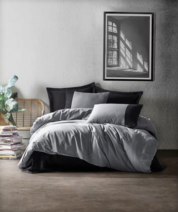 Nelam sengesæt 240x220 cm - Grå Sort - Tekstiler - Sengetøj - Sengesæt & dynesæt