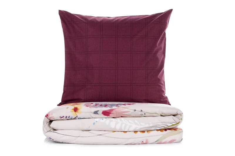 Omvyn sengesæt 240x220 cm, Klar vinrød