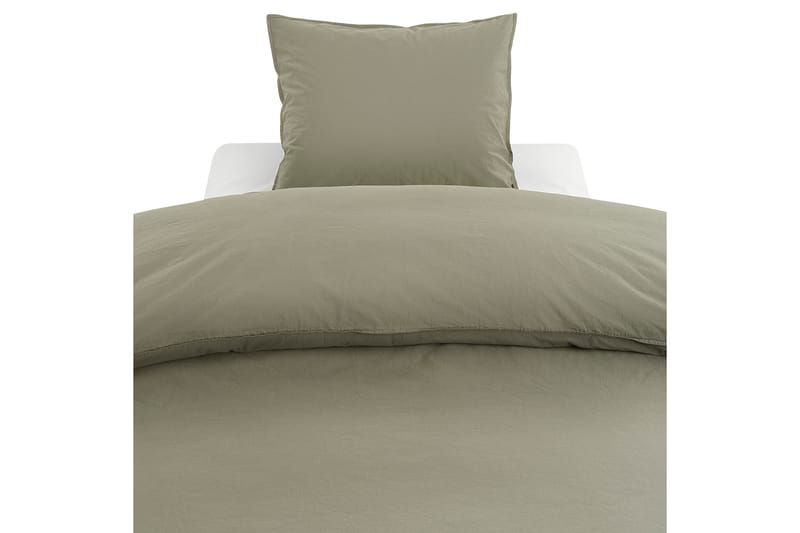 Percale 3-Delt Sengesæt 210x220/50x60 cm Grøn - Borganäs - Tekstiler - Sengetøj - Sengesæt & dynesæt