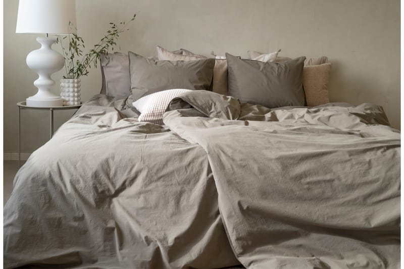 Percale 3-Delt Sengesæt 210x220/50x60 cm Grøn - Borganäs - Tekstiler - Sengetøj - Sengesæt & dynesæt