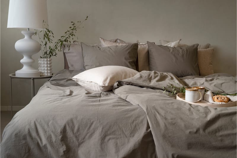 Percale 3-Delt Sengesæt 210x220/50x60 cm Grøn - Borganäs - Tekstiler - Sengetøj - Sengesæt & dynesæt