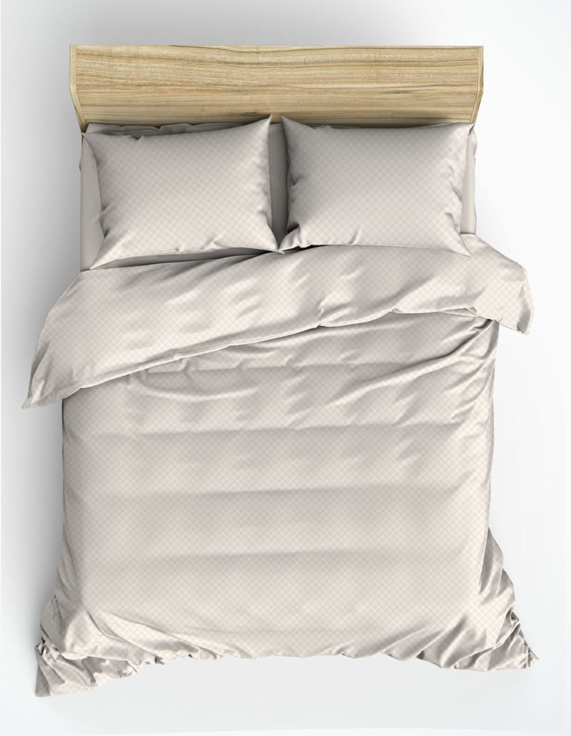 Plaid sengesæt 200x200 cm - Creme - Tekstiler - Sengetøj - Sengesæt & dynesæt