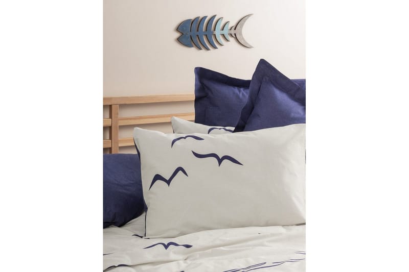 Ranforce dobbeltdynebetrækssæt Kessan Mørkeblå / Hvid - Mørkeblå/Hvid - Tekstiler - Sengetøj - Sengesæt & dynesæt